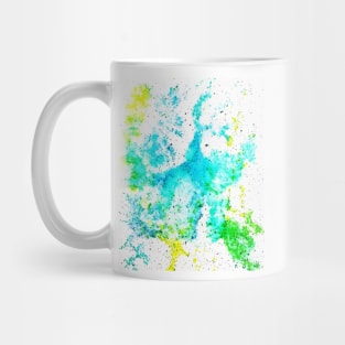 Tremble - Watercolor Abstract in freestyle blues, greens, and yellow Mug